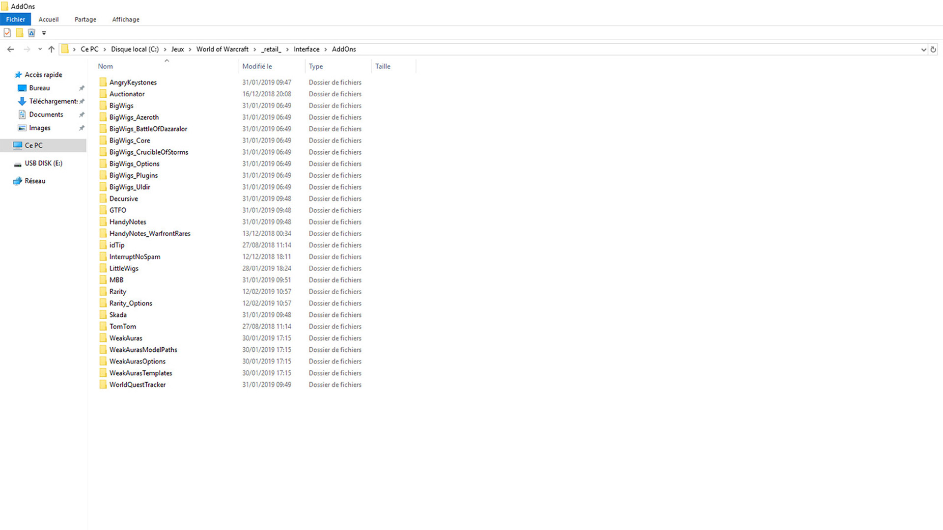 Tous les addons se trouvent dans le dossier addons