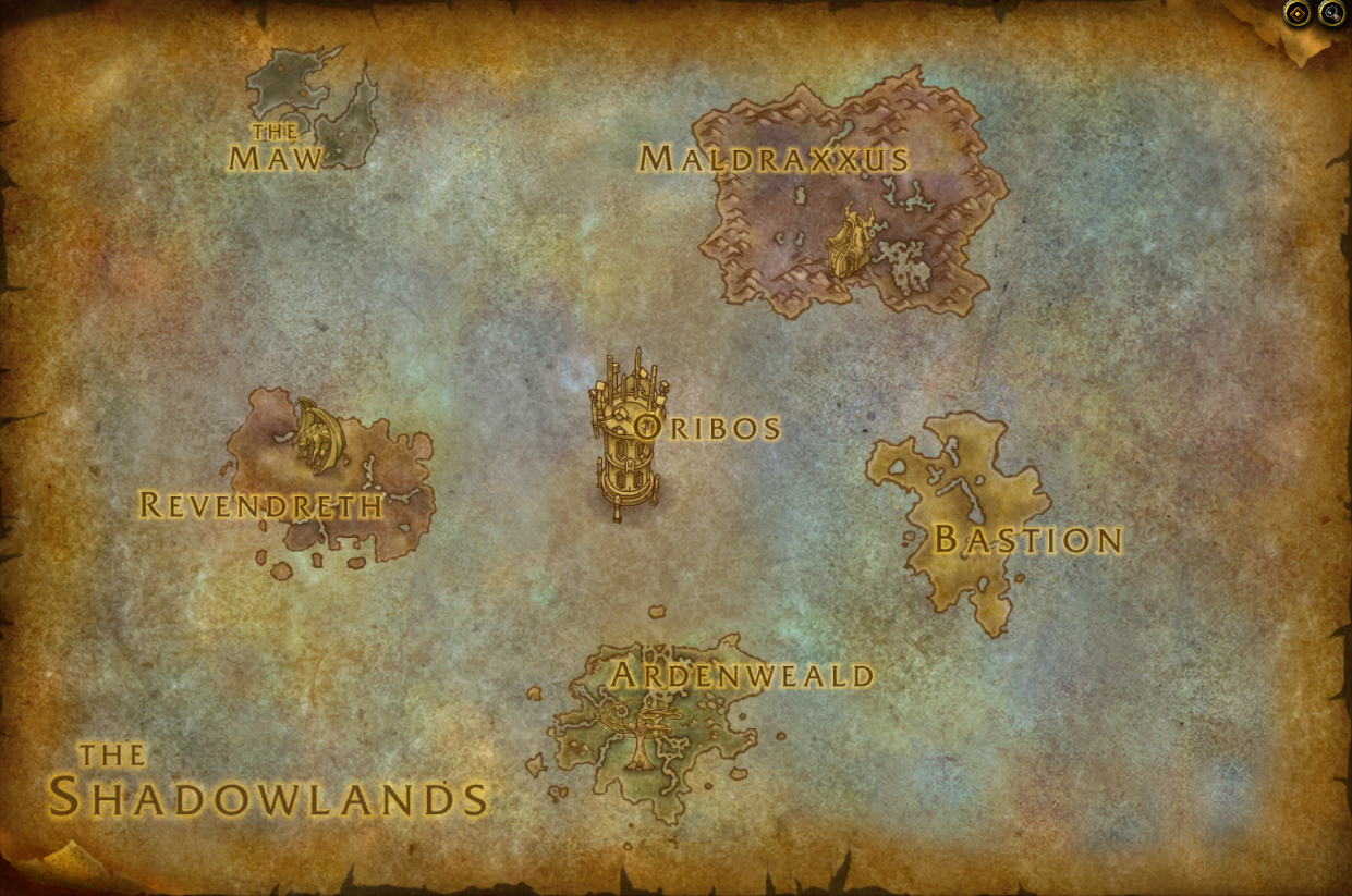 Shadowlands : Nouvelle map de l'Ombreterre