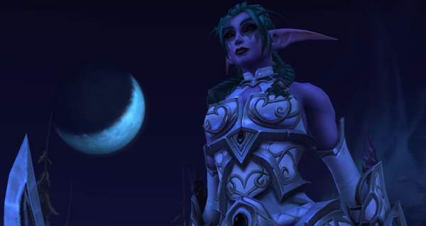 front de guerre : cutscene mettant en scene tyrande a sombrivage