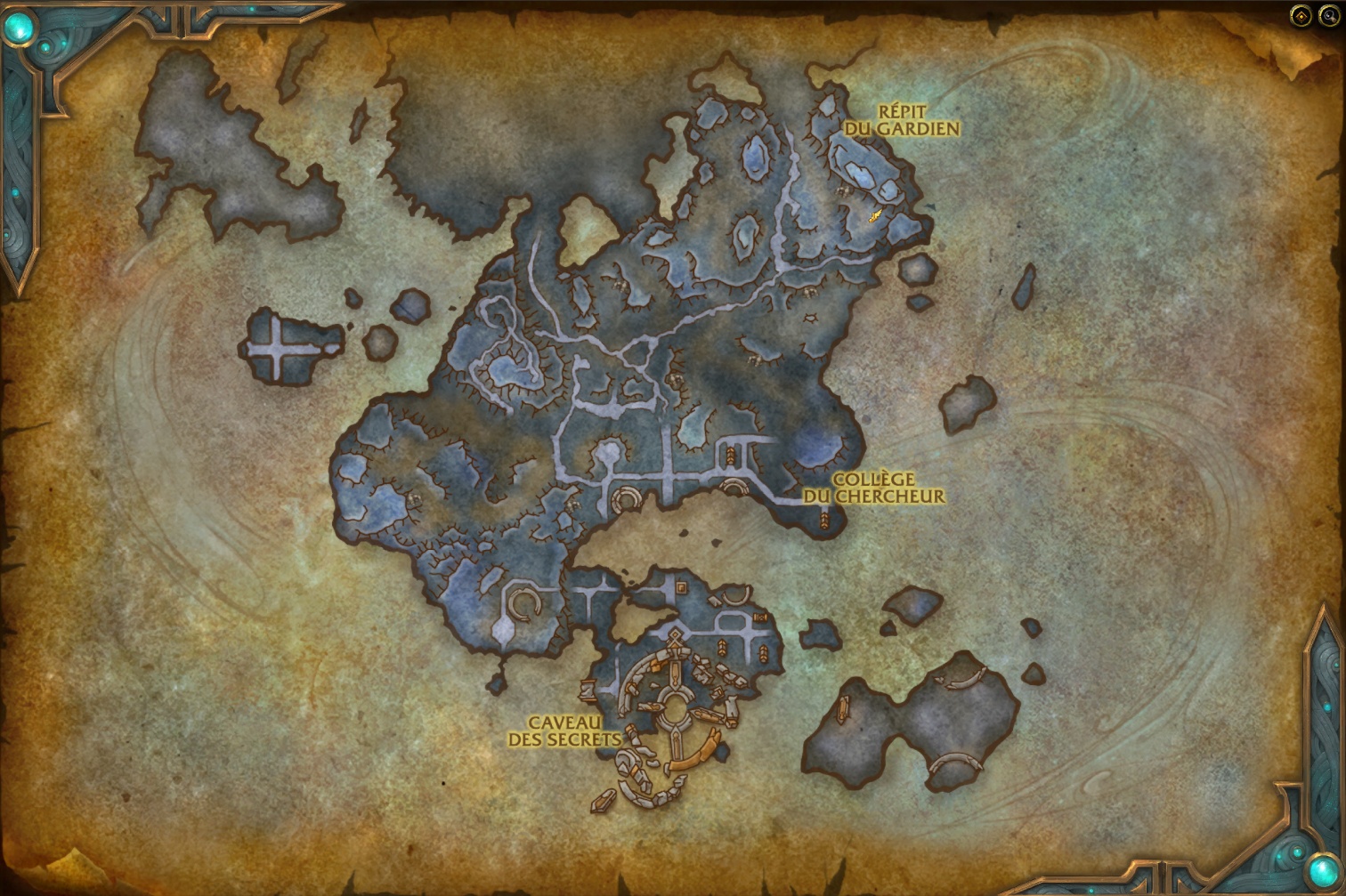 Carte de Korthia, nouvelle zone du patch 9.1