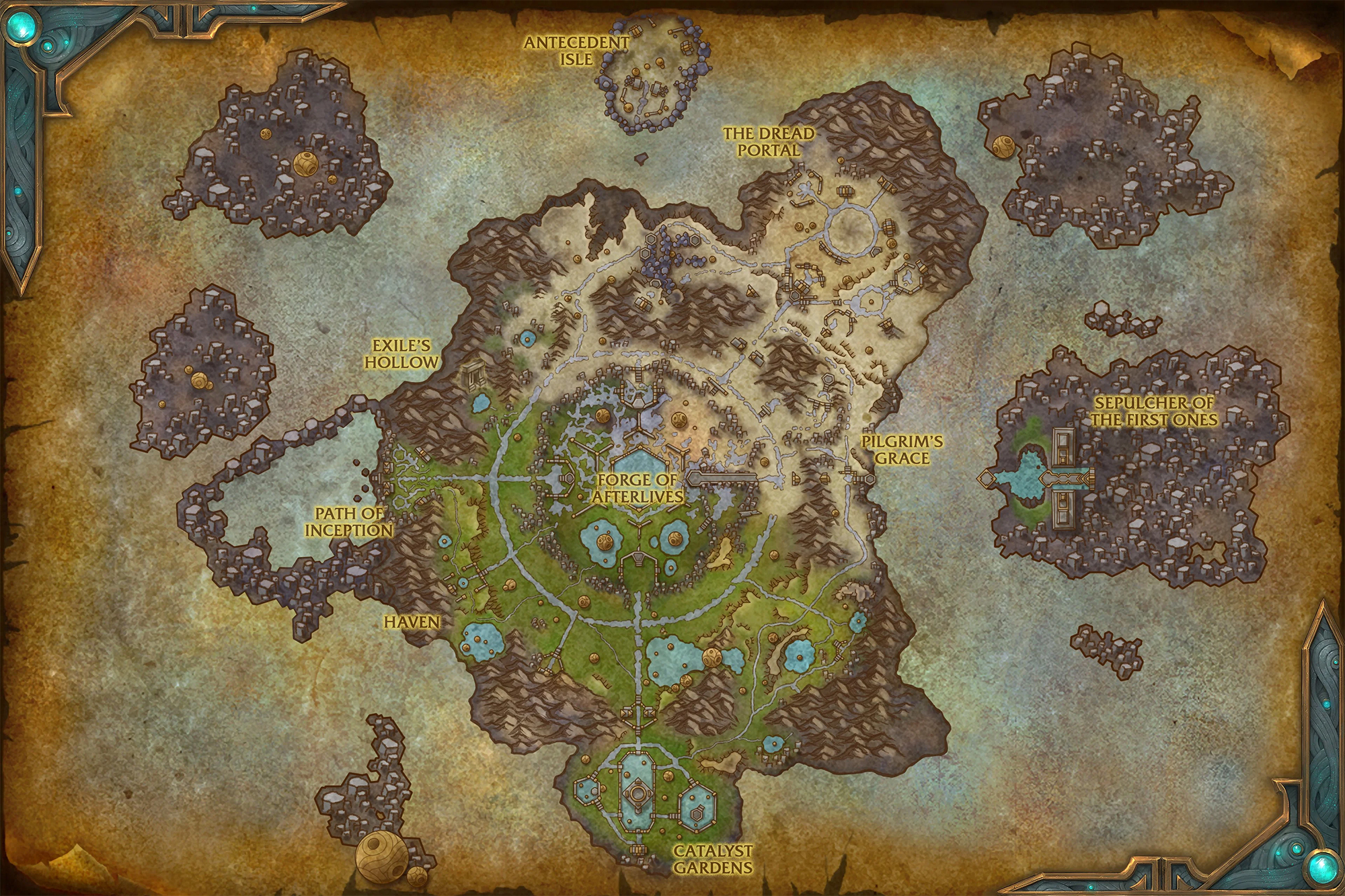 Patch 9.2 : carte de la nouvelle zone Zereth Mortis
