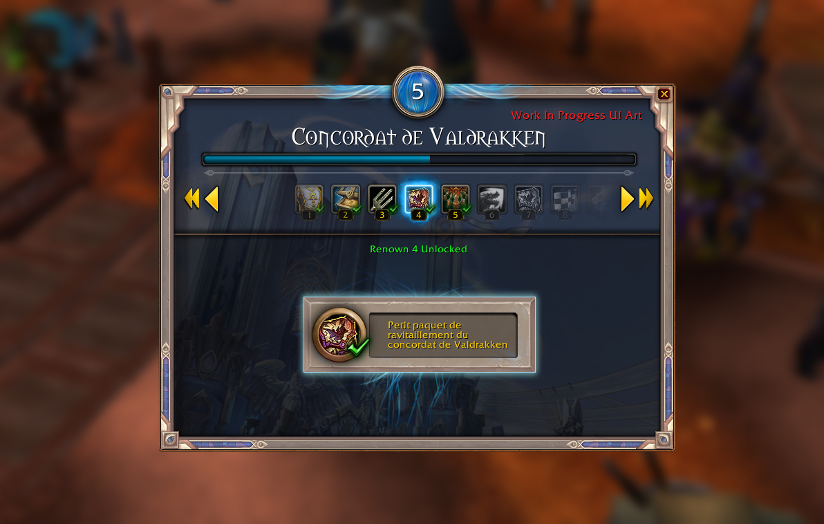 Dragonflight : Le Renom du Concordat de Valdrakken (interface WIP)