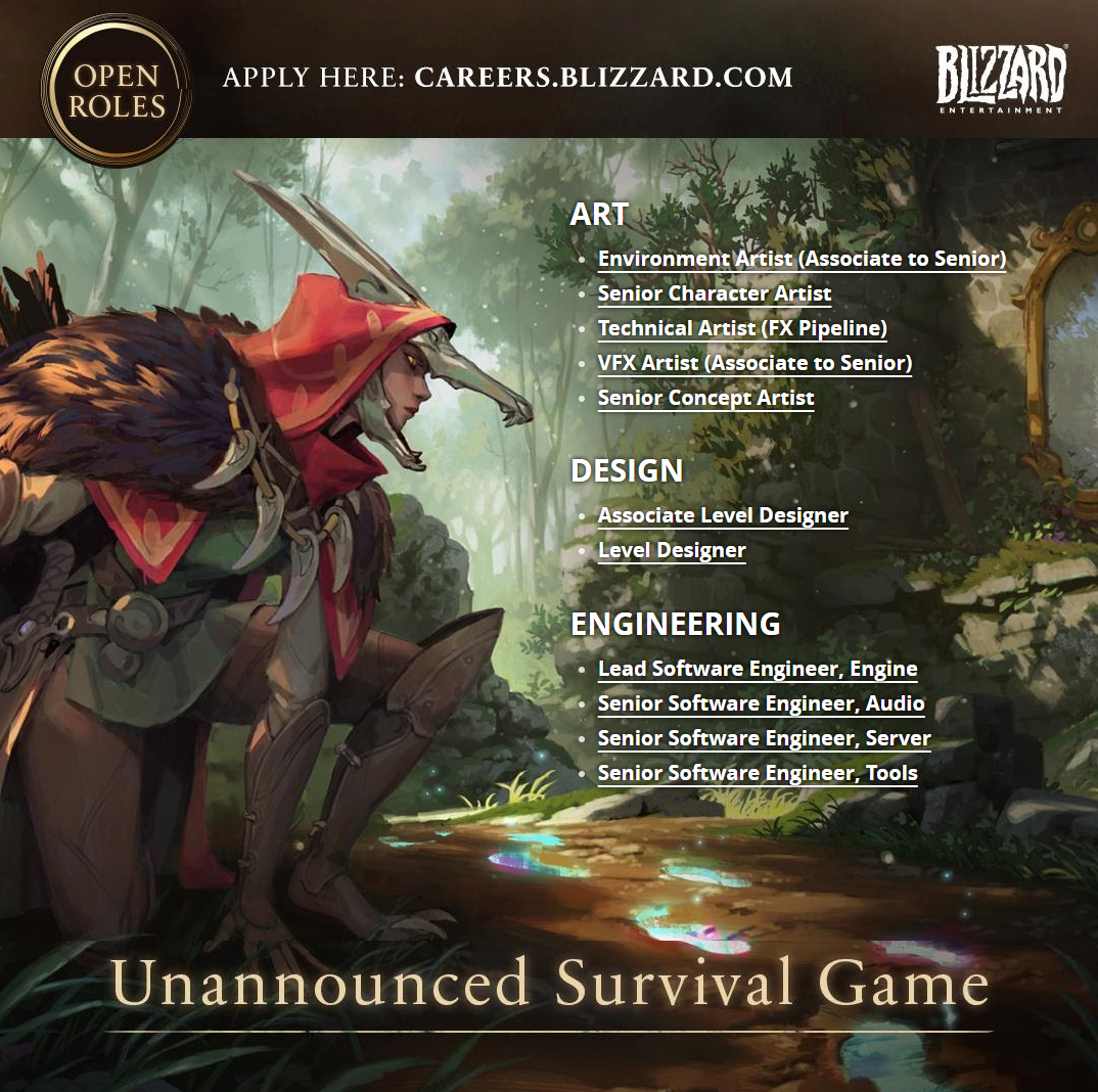 Un nouveau jeu de survie en développement chez Blizzard