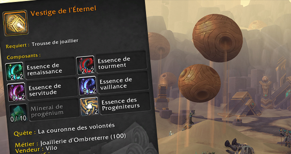 vestige de l'eternel : le systeme d'amelioration des legendaires du patch 9.2