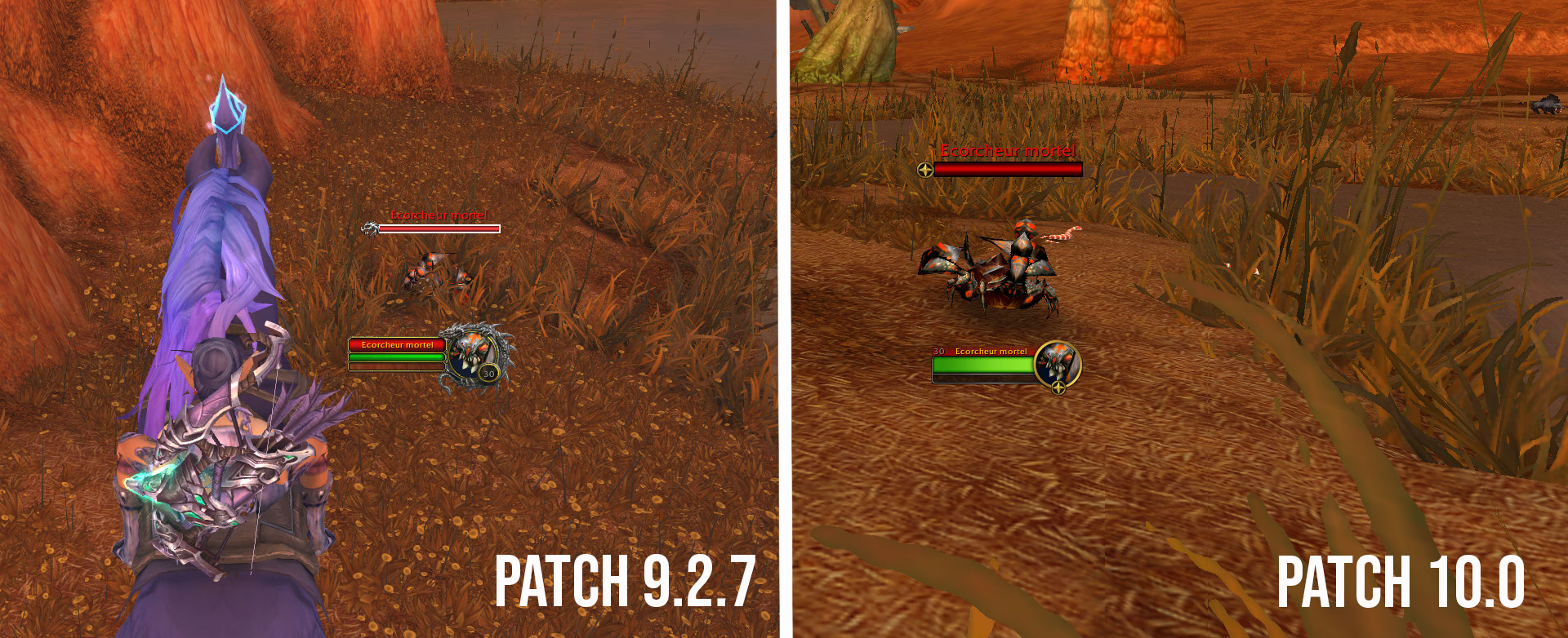 Le dragon argenté entourant le cadre d'une créature rare est remplacé par un marqueur plus discret au patch 10.0