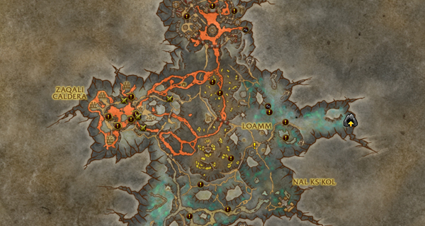 patch 10.1 : carte de la caverne de zaralek