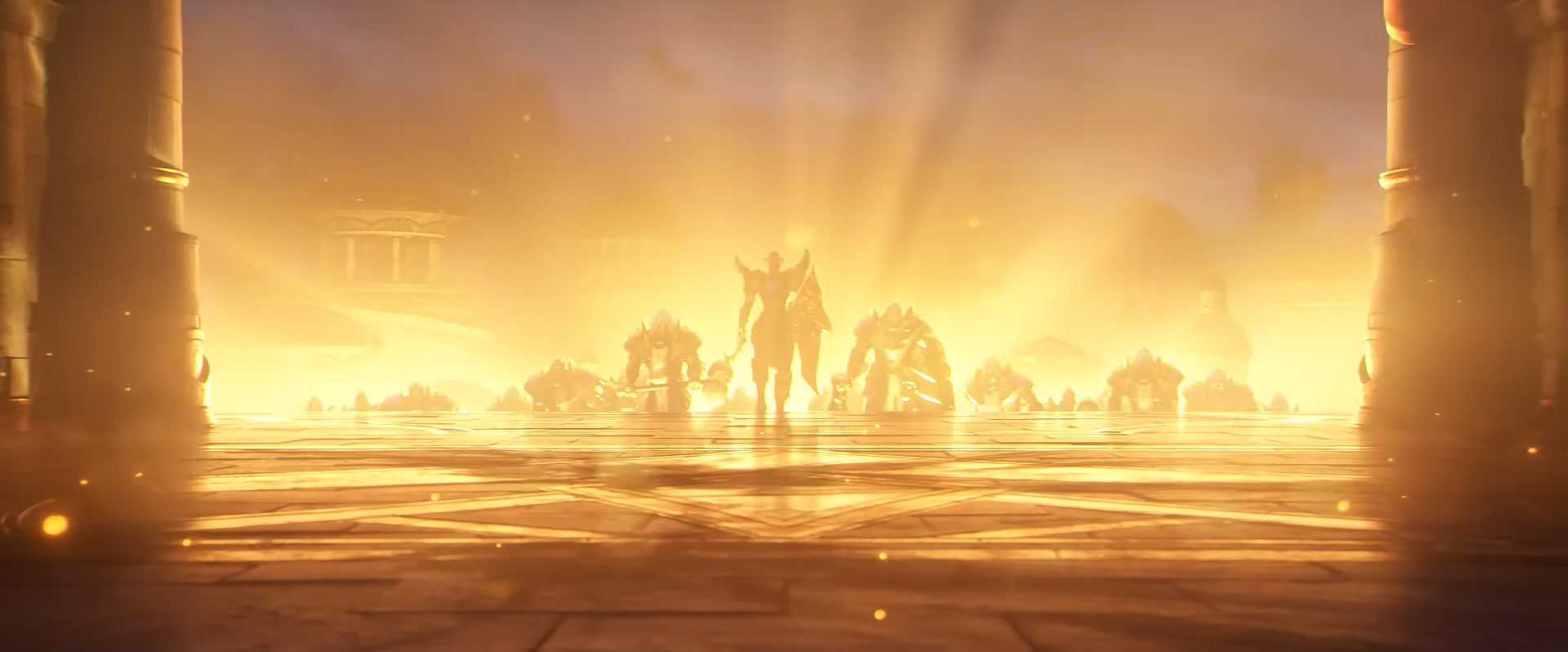 Dame Liadrin accompagnée de l'Armée de la Lumière et des joueurs