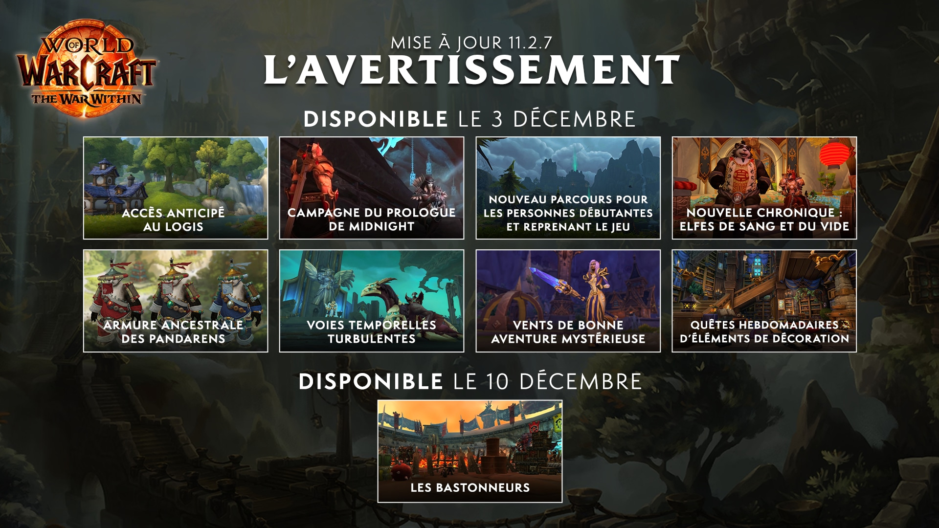Annonce du patch 11.2.7 (avant changement)
