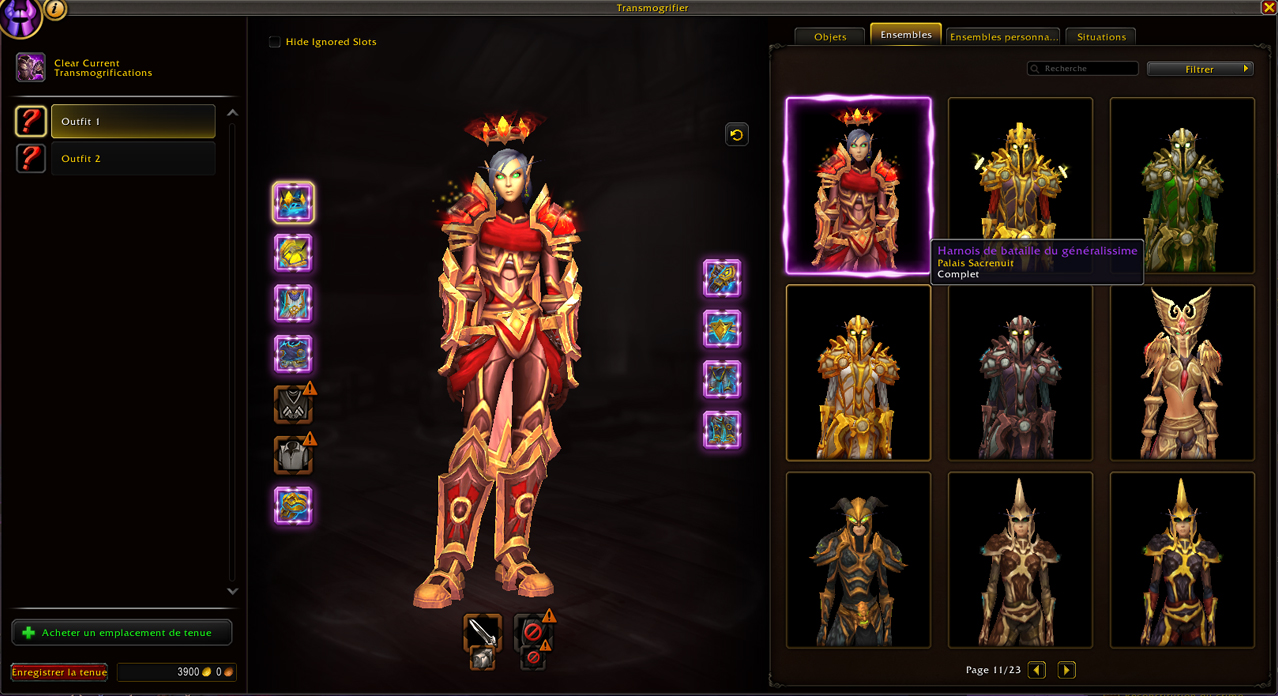 L'option des ensembles comme sur l'ancienne version