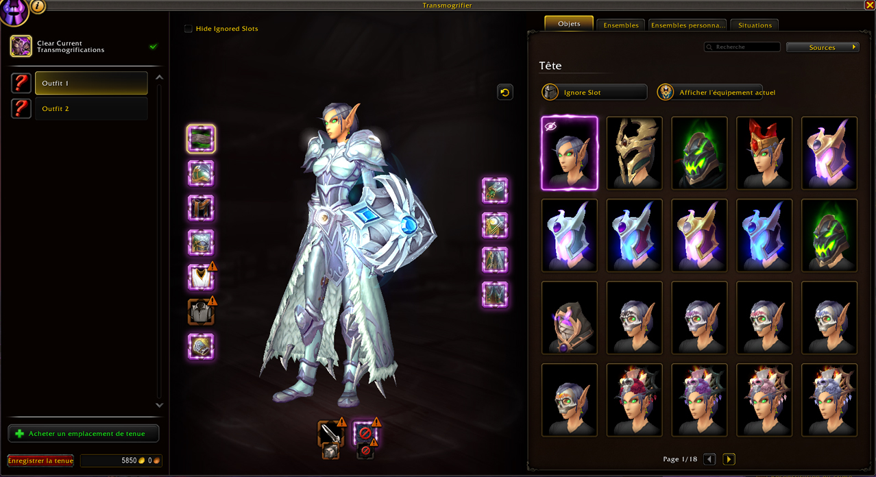 L'option des objets comme sur l'ancienne version