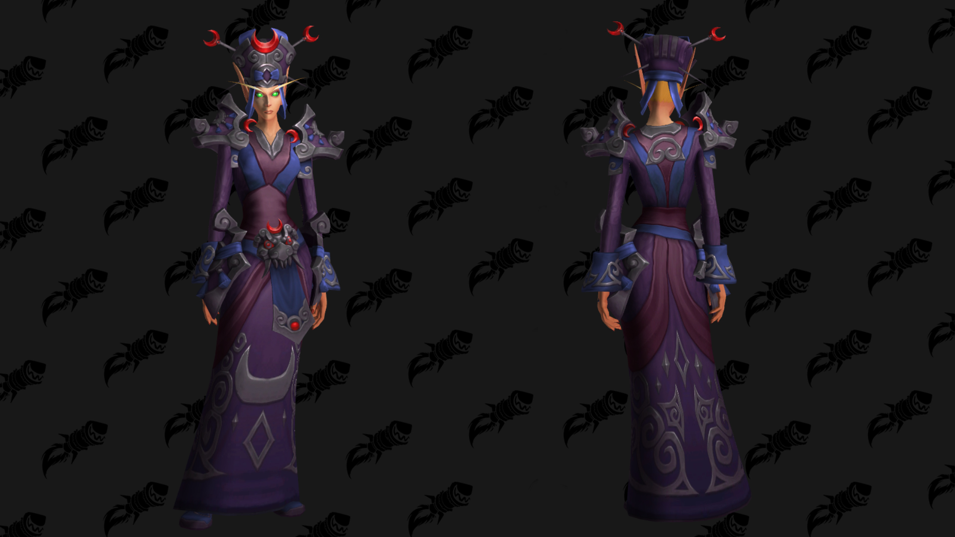 Ensemble : habit de la fête lunaire pourpre orné