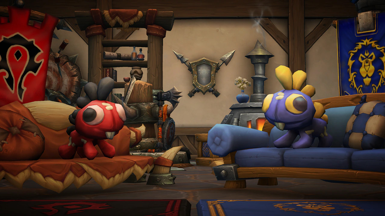 Décorations Grrgl bleu Alliance, et Grrgl rouge Horde