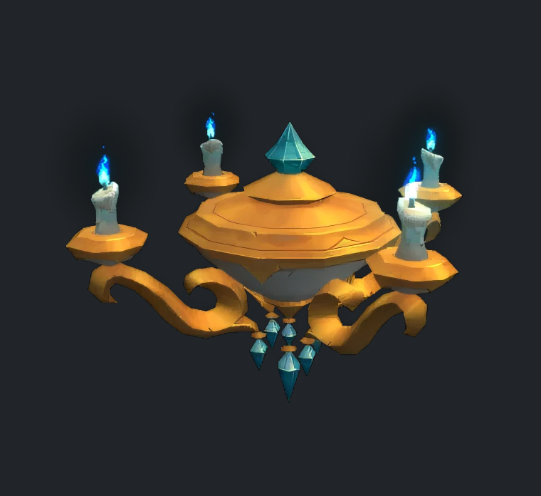 Chandelier orné de joyaux de Lune-d’Argent Chandelier orné de joyaux de Lune-d’Argent