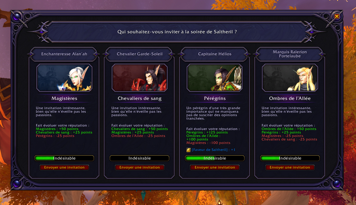 Choisissez votre invité de la semaine pour la soirée de Saltheril