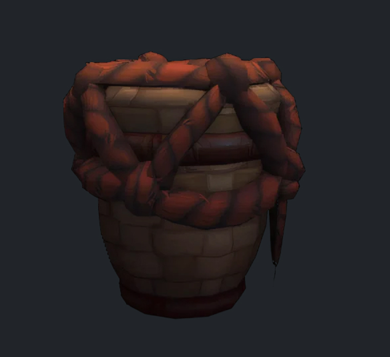 Panier amani fermé par une corde