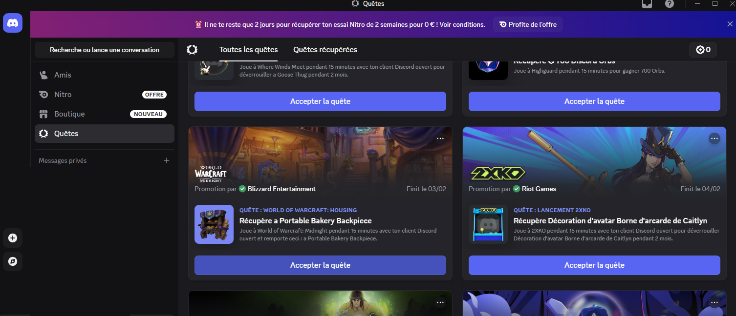 Acceptez la quête et obtenez une transmogrification