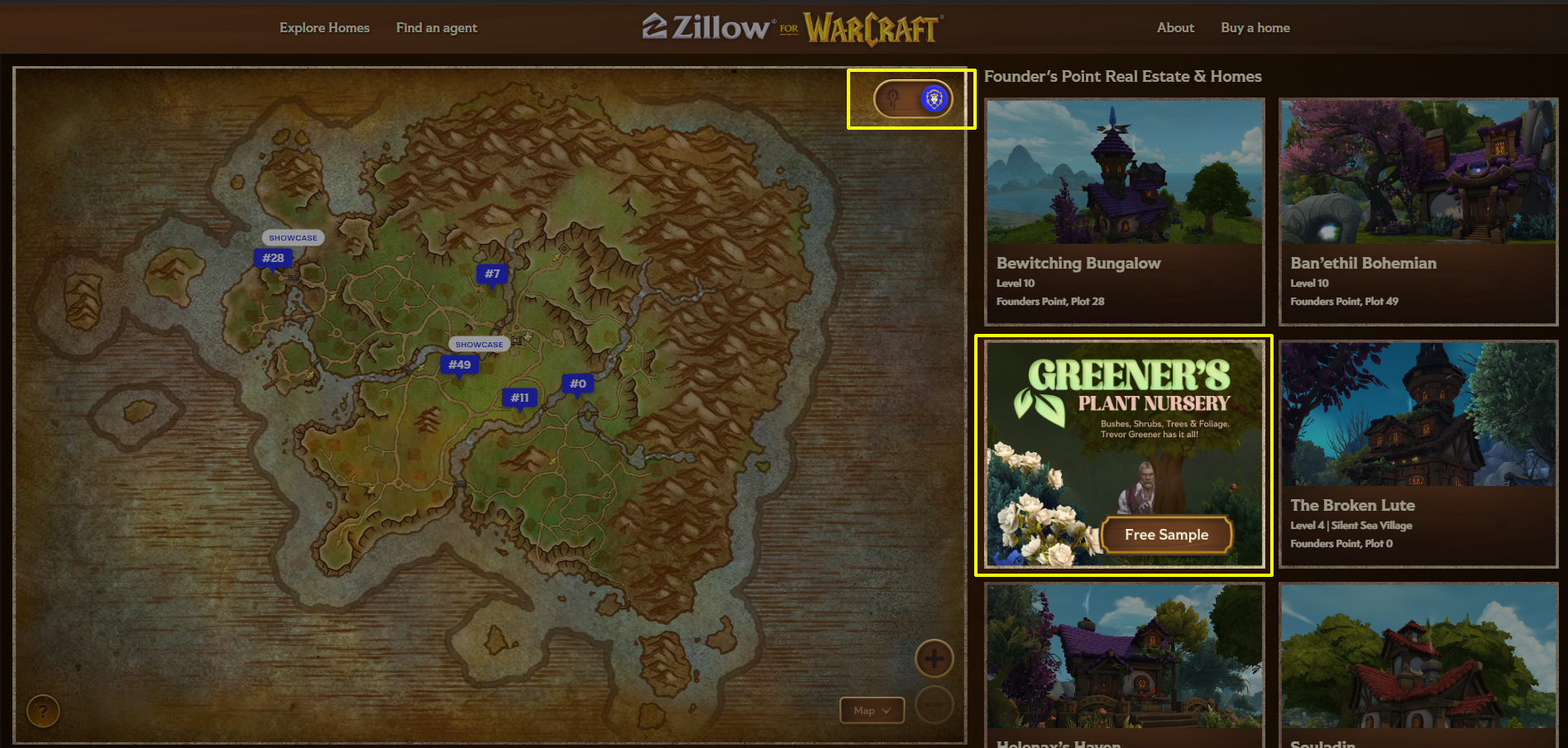 Basculez Horde ou Alliance jusqu'à trouver l'encart Greener's Plant Nursery (4)