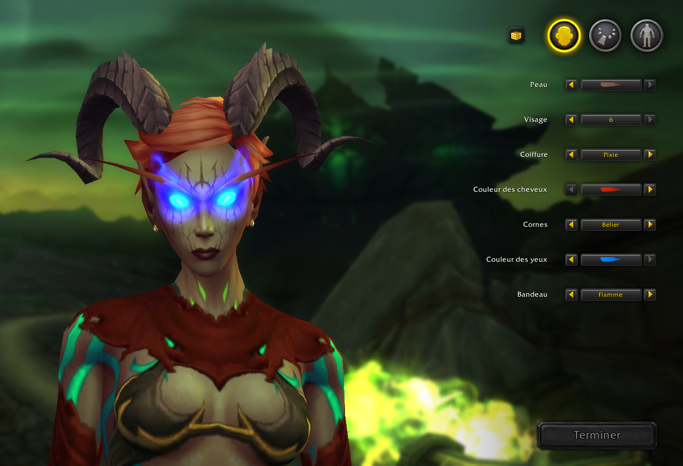 Patch 12.0.5 : Option Flamme avec yeux bleus