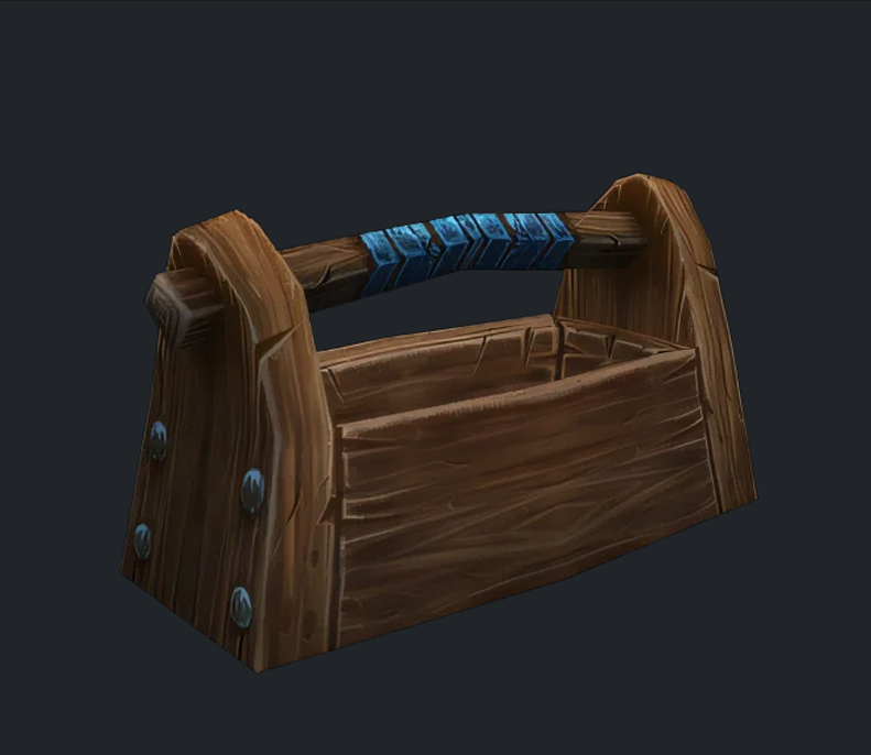 Boite à outils en bois vide Boite à outils en bois vide