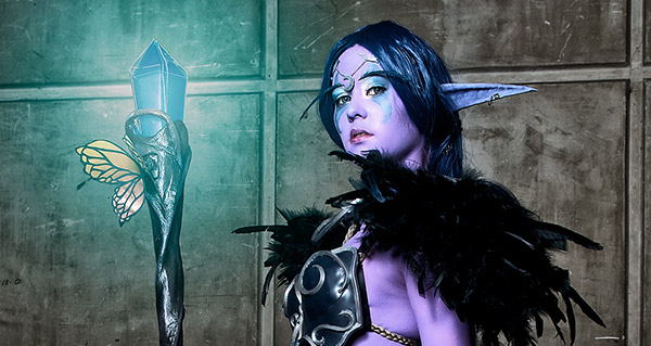 Koni et son cosplay Elfe de la nuit (Photo : Crazyball)