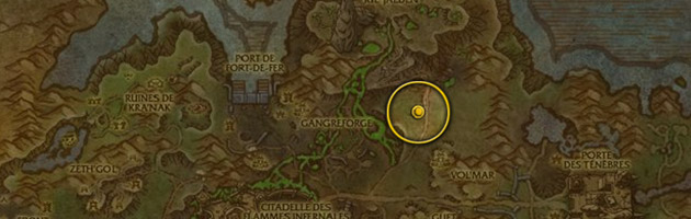 Vous pouvez trouver Navreflamme à l'est de la gangreforge le long de la route qui conduit au trône de Kil'jaeden