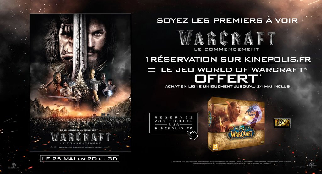 L'offre de Kinepolis pour le film Warcraft