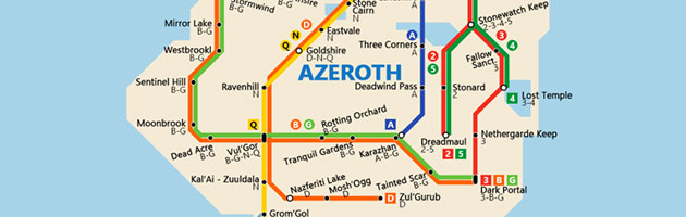 Les principales stations de métro d'Azeroth