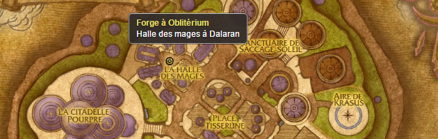 Position de la forge à oblitérium de Dalaran